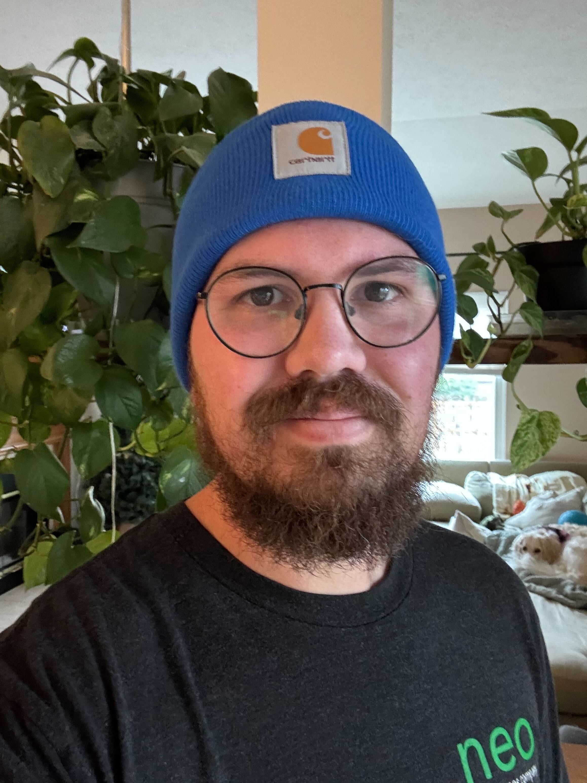 John Bowser wearing a blue beanie for Blue Beanie Day 2025