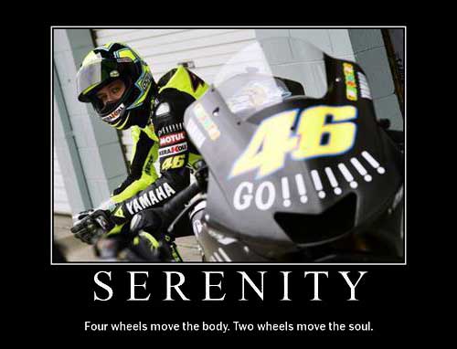 Serenity: Four wheels move the body, two wheels move the soul