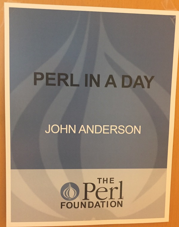 Perl in a Day training sign