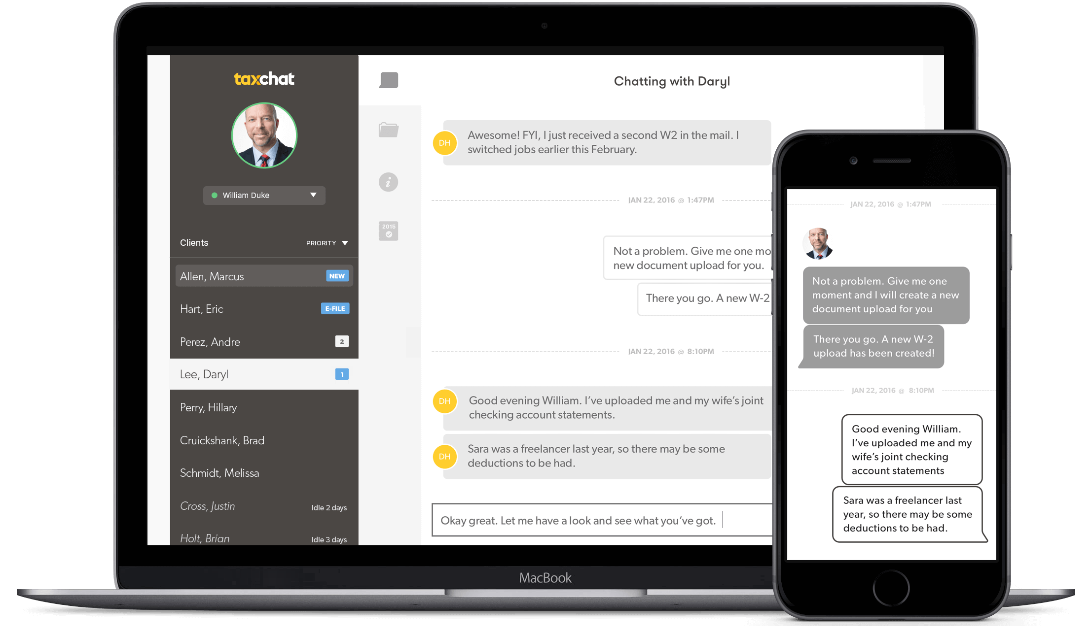 TaxChat expert dashboard screen